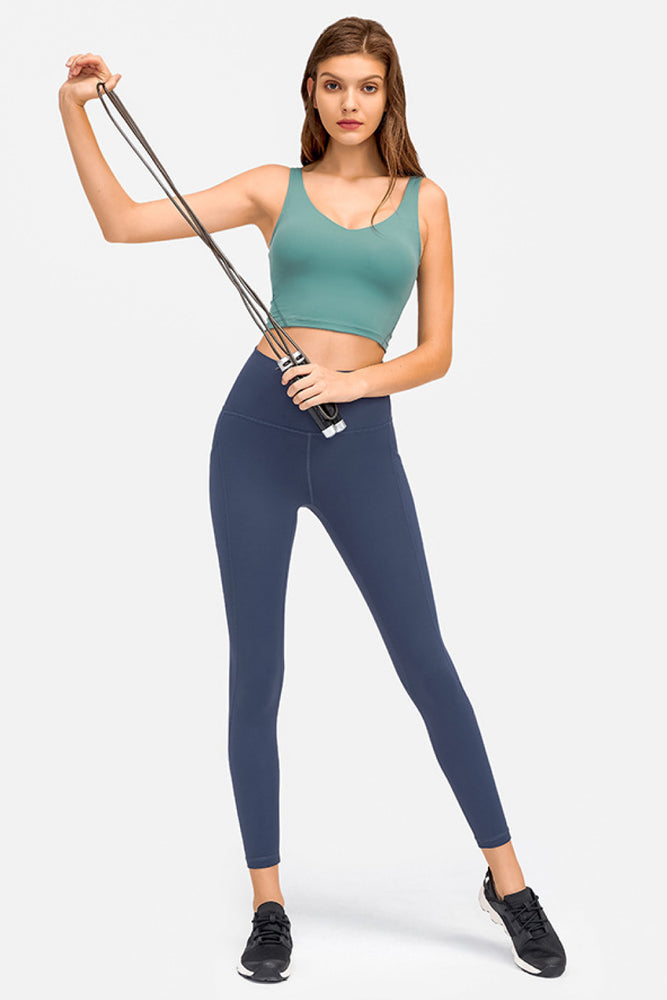 Deep V-Neck Crop Sports Bra - MiAmorDeluxe