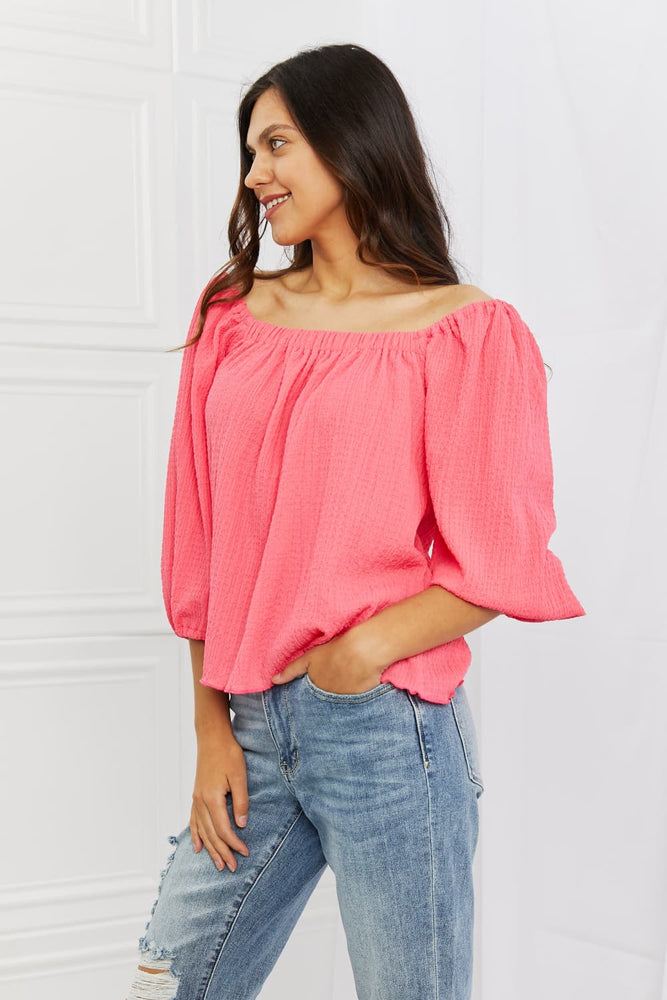 Culture Code Made For Me Full Size Long Puff Sleeve Top
