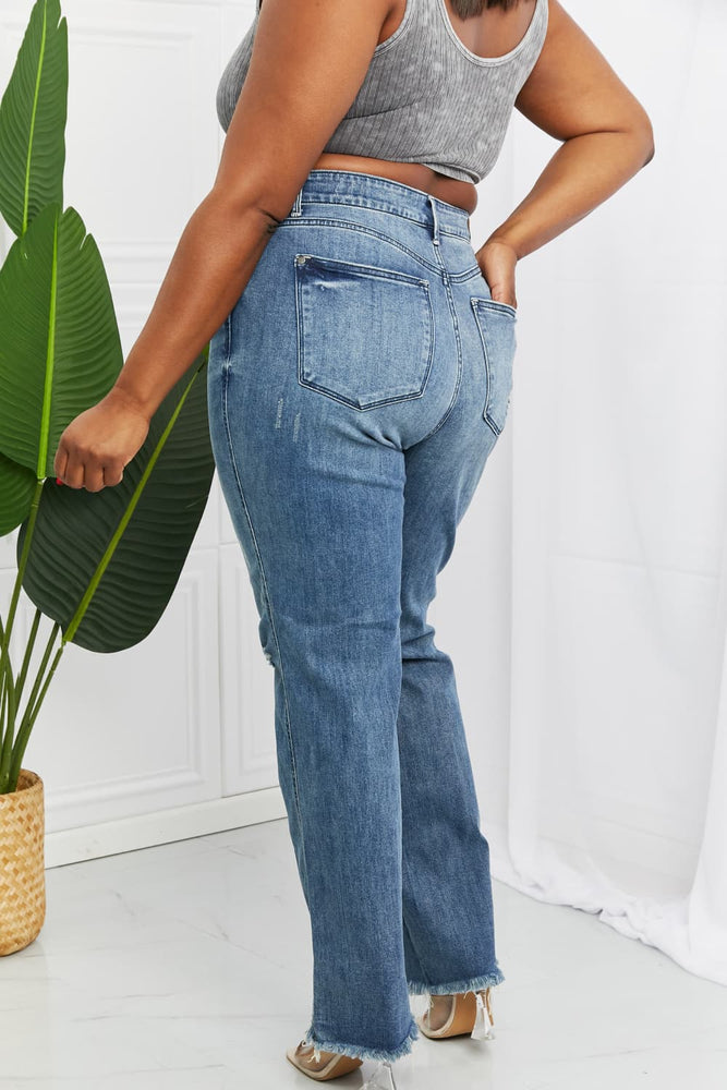 Judy Blue Becka Full Size Mid Rise Straight Jeans