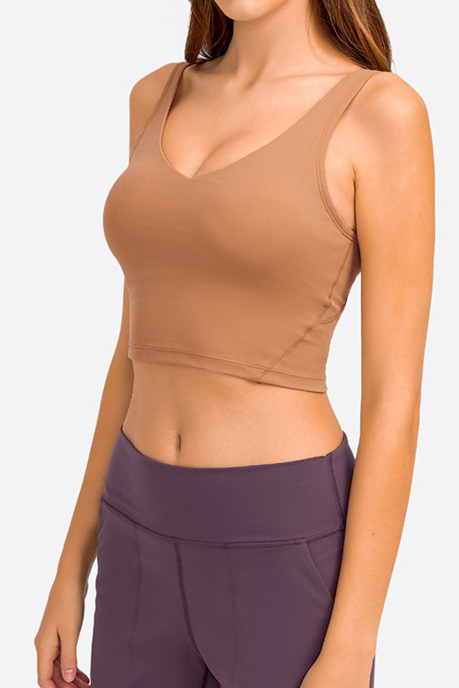 Deep V-Neck Crop Sports Bra - MiAmorDeluxe