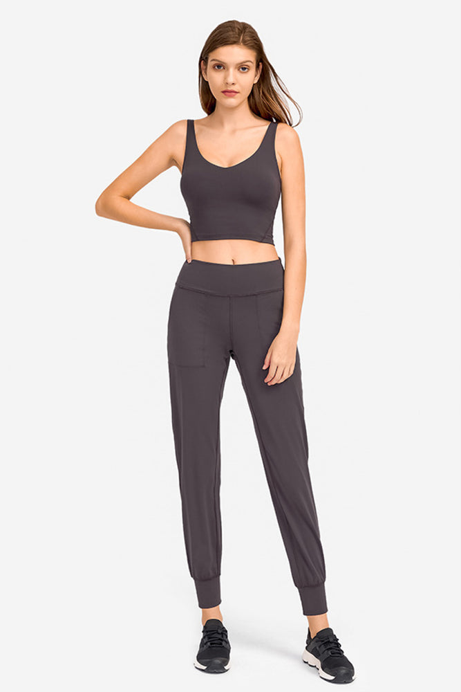 Deep V-Neck Crop Sports Bra - MiAmorDeluxe