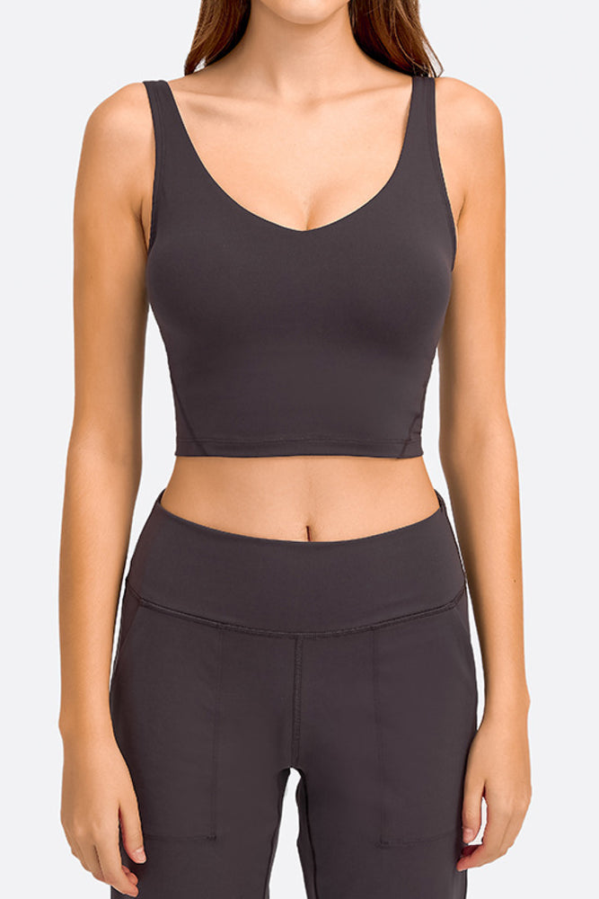 Deep V-Neck Crop Sports Bra - MiAmorDeluxe