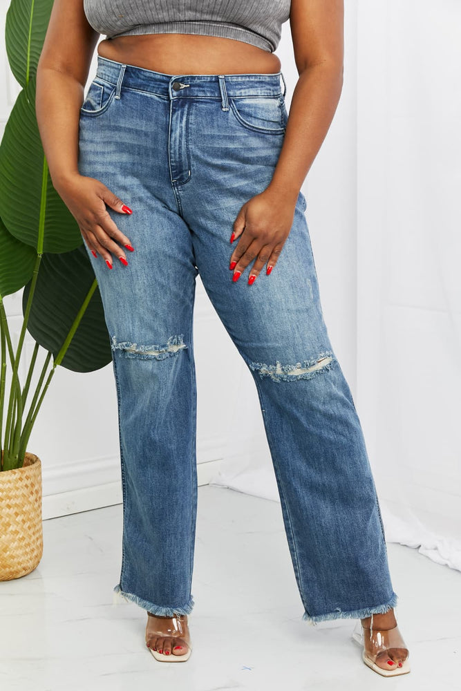 Judy Blue Becka Full Size Mid Rise Straight Jeans