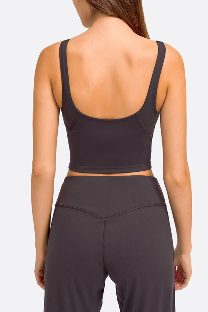 Deep V-Neck Crop Sports Bra - MiAmorDeluxe