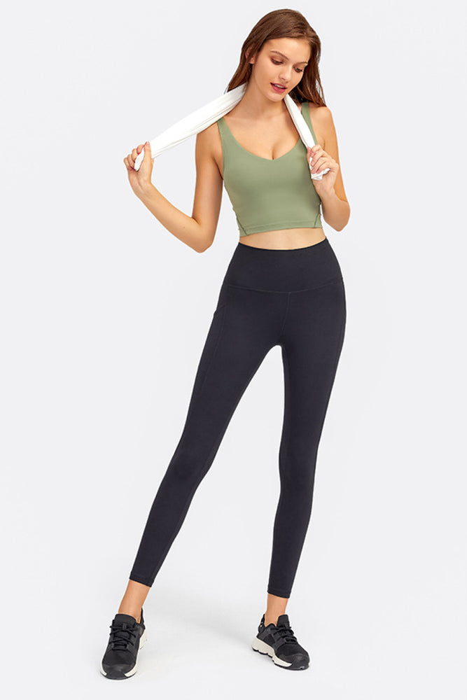 Deep V-Neck Crop Sports Bra - MiAmorDeluxe