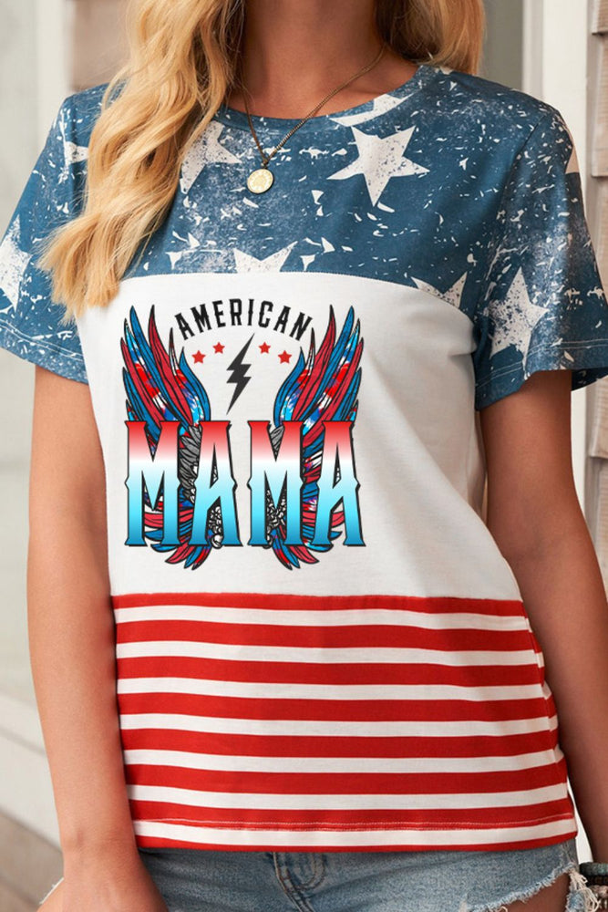 Stars and Stripes AMERICAN MAMA Tee