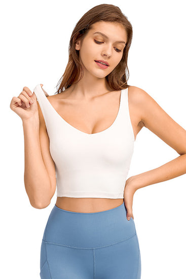 Deep V-Neck Crop Sports Bra - MiAmorDeluxe