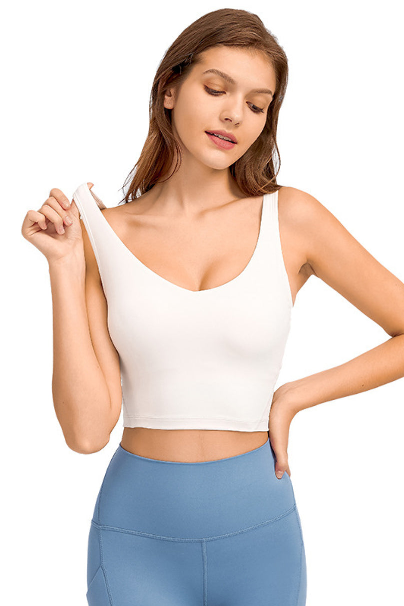 Deep V-Neck Crop Sports Bra - MiAmorDeluxe