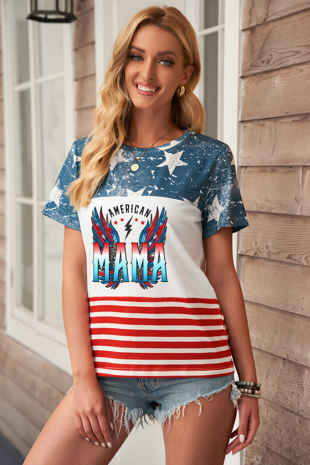Stars and Stripes AMERICAN MAMA Tee