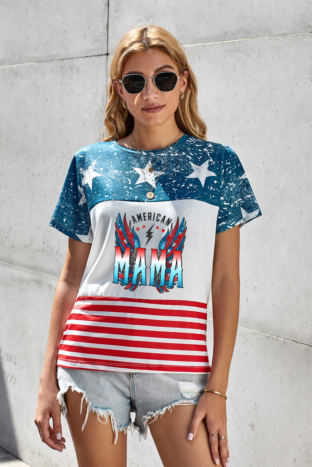 Stars and Stripes AMERICAN MAMA Tee