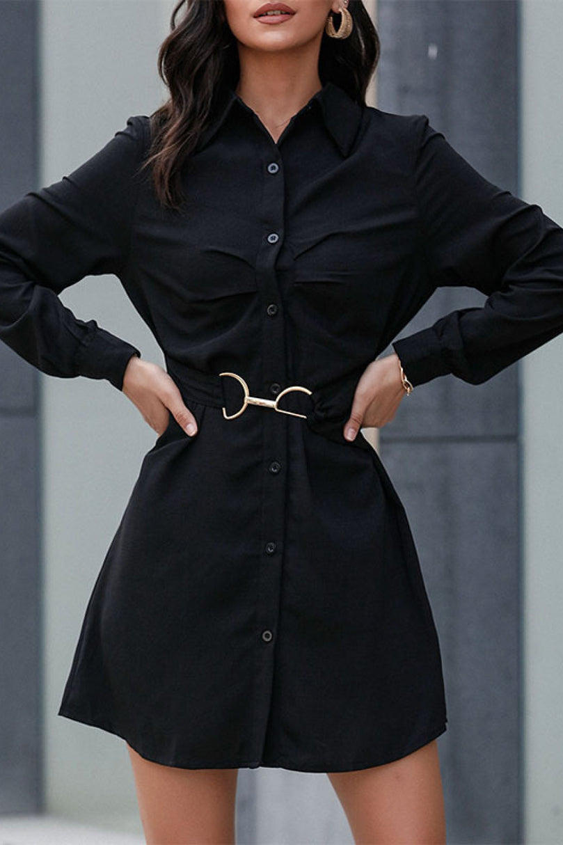 Belted Mini Shirt Dress - MiAmorDeluxe